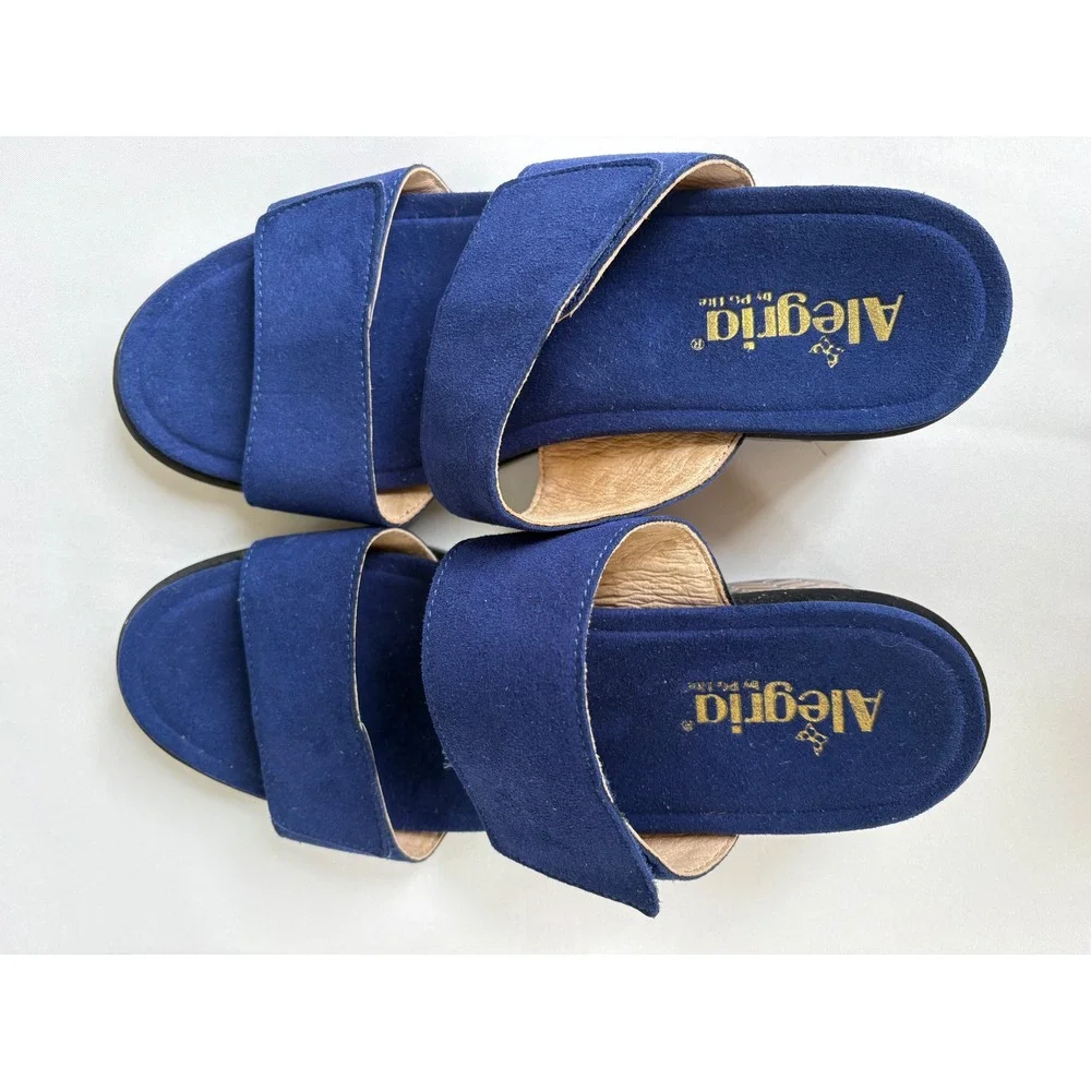 NWOB Alegria Tia Slide‎ Sandal Womens 40 Leather Adjustable Block Heel Comfort